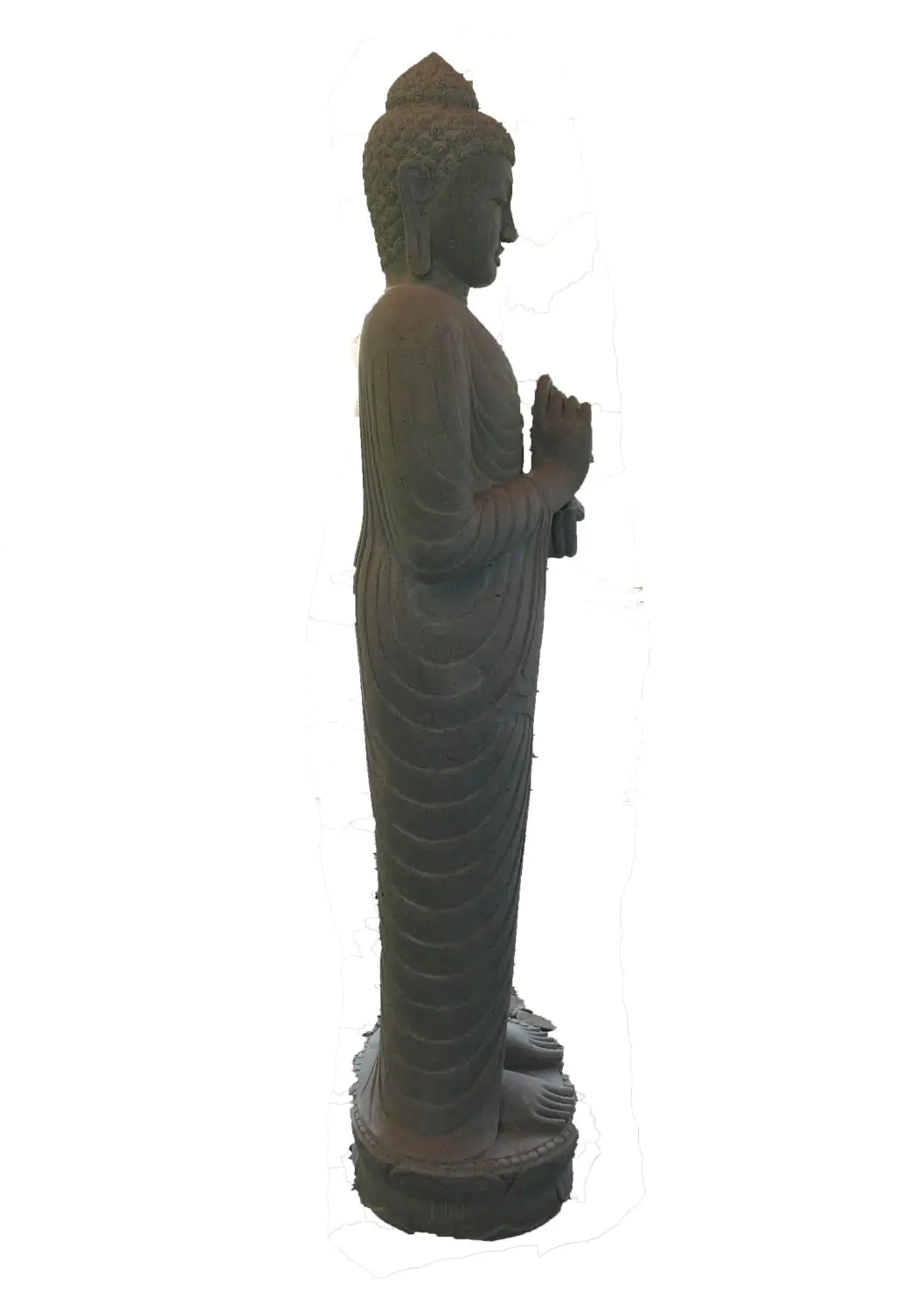  Product image 11 of the product “Standing Buddha made of Riverstone in Dharmachakra position - gesture of wheel of the teaching of Dharma. About 180cm height. ”